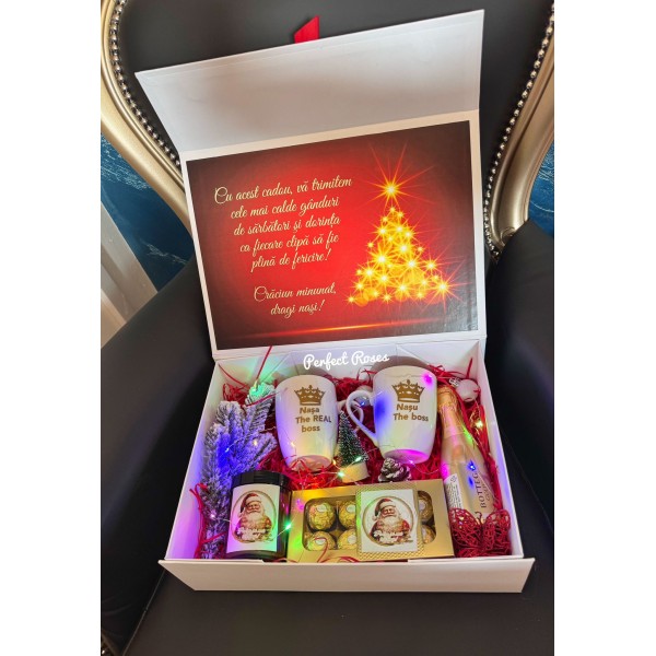 Set cadou Crăciun pentru nași