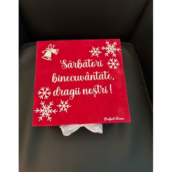 Cutie catifea , cadou Crăciun