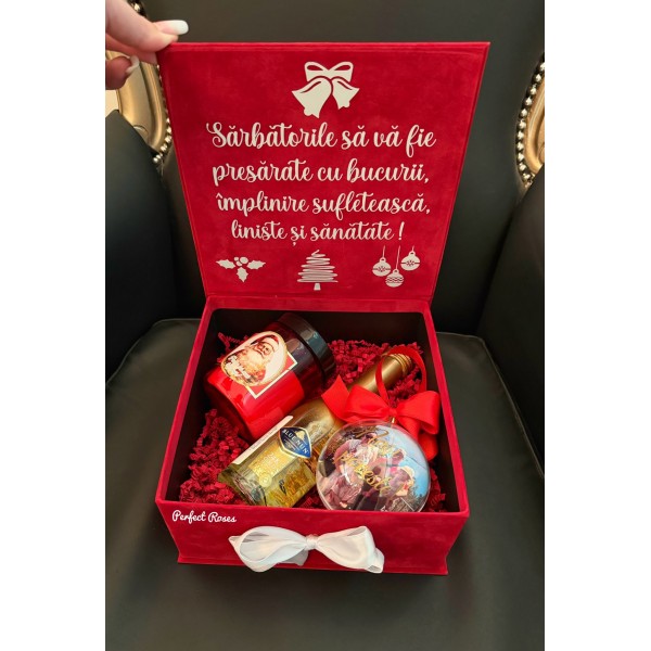 Cutie catifea , cadou Crăciun