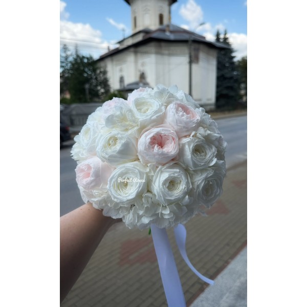 Buchet bujori criogenați, alb