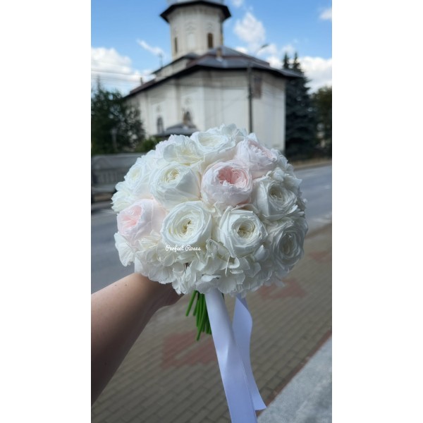 Buchet bujori criogenați, alb